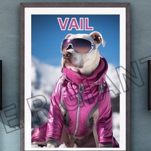 Pitbull In Vail Poster Wall Art Wall Decor 11x17 Print